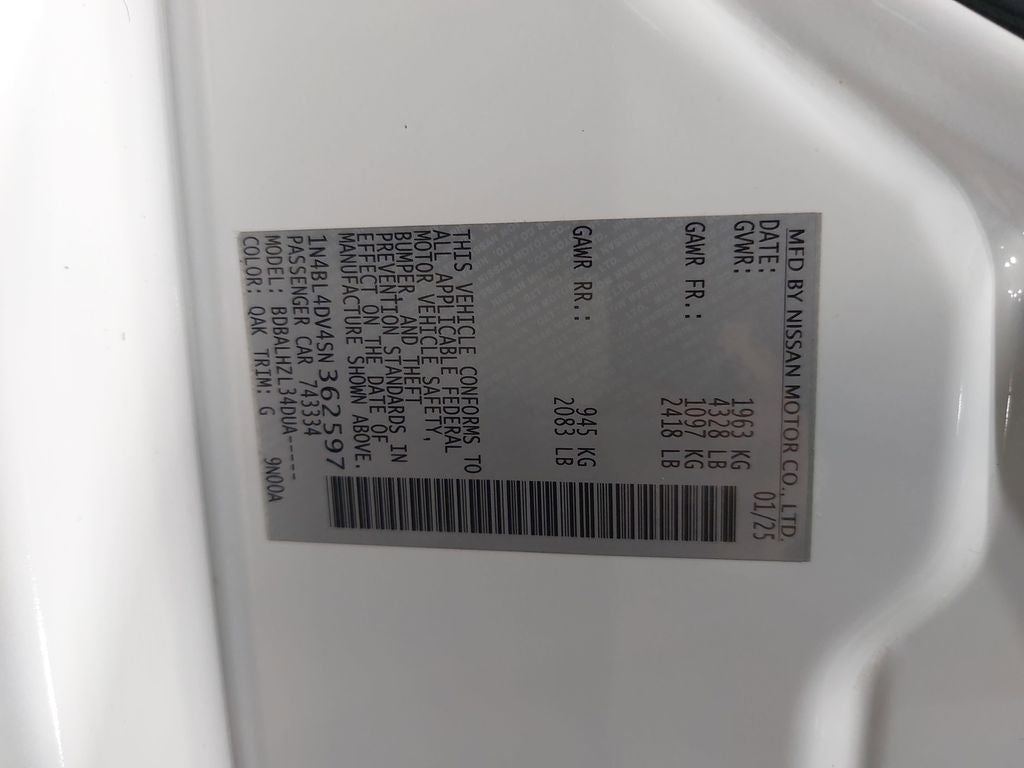 2025 Nissan Altima 2.5 SV