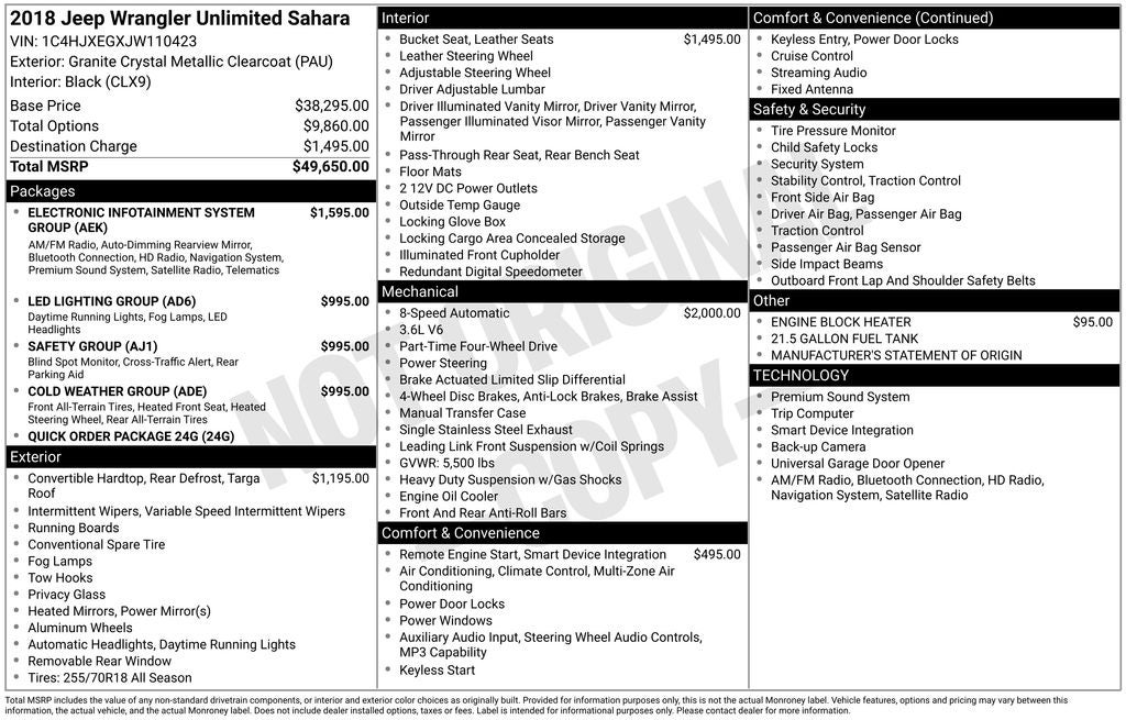 2018 Jeep Wrangler Unlimited Sahara