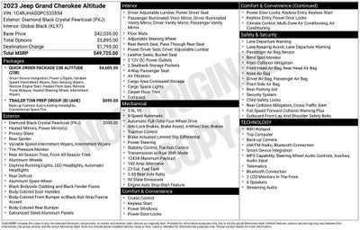2023 Jeep Grand Cherokee Altitude Appearance Package