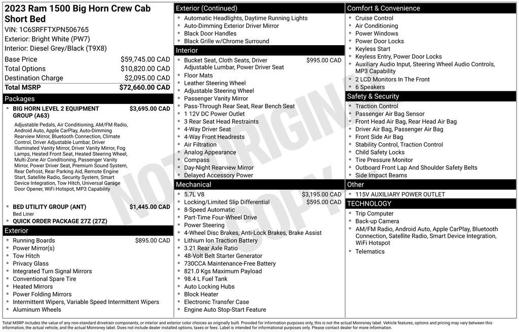 2023 RAM 1500 Big Horn/Lone Star Alloy wheels