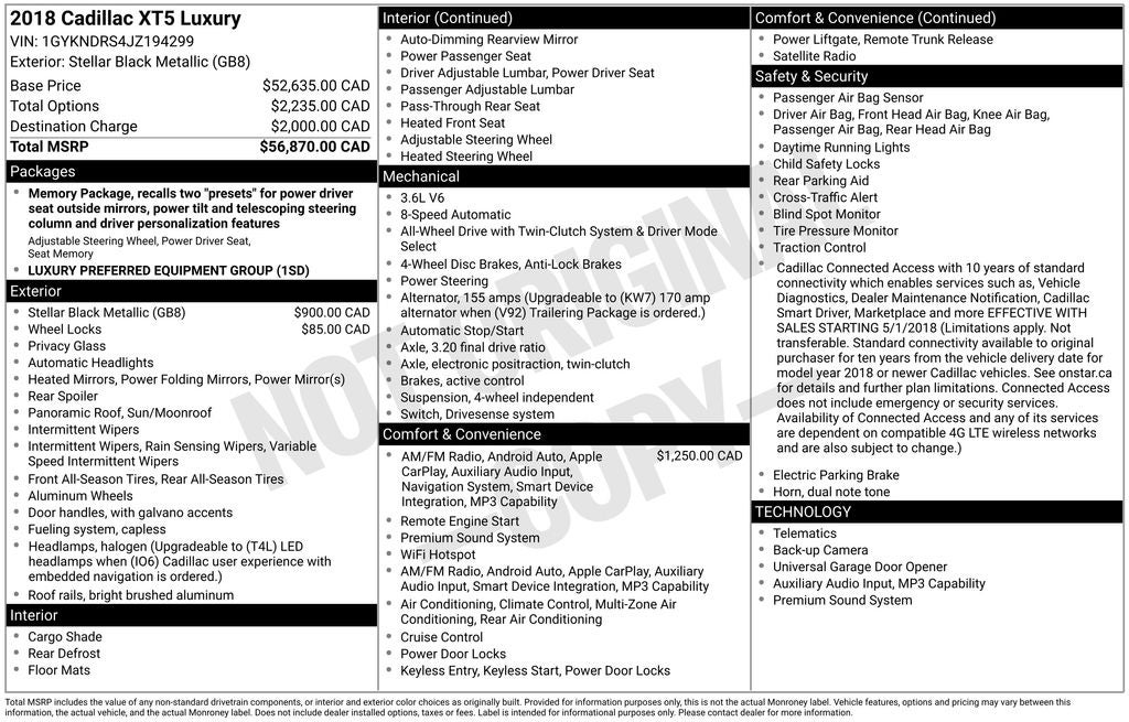 2018 Cadillac XT5 Luxury