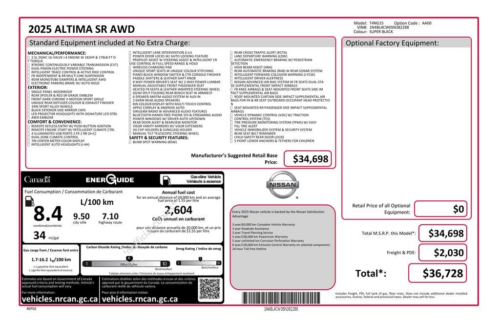 2025 Nissan Altima 2.5 SR