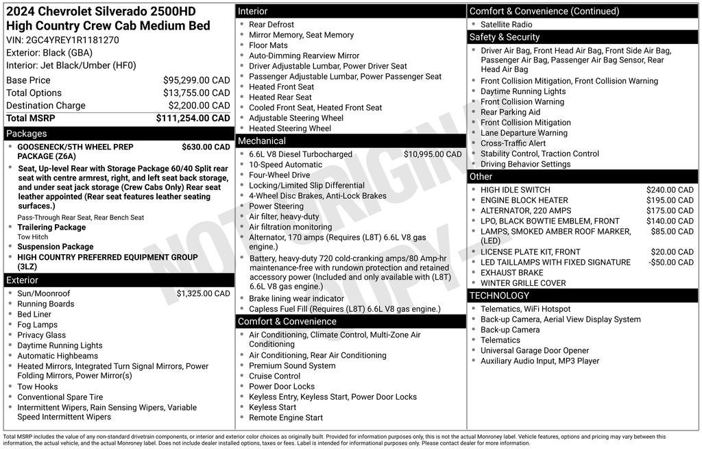 2024 Chevrolet Silverado 2500HD High Country Power Sunroof