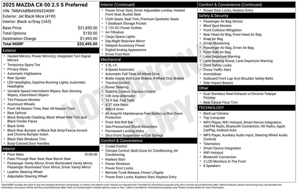 2025 Mazda Mazda CX-50 2.5 S Preferred Package