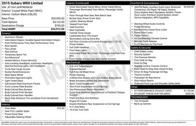 2015 Subaru Impreza WRX Limited