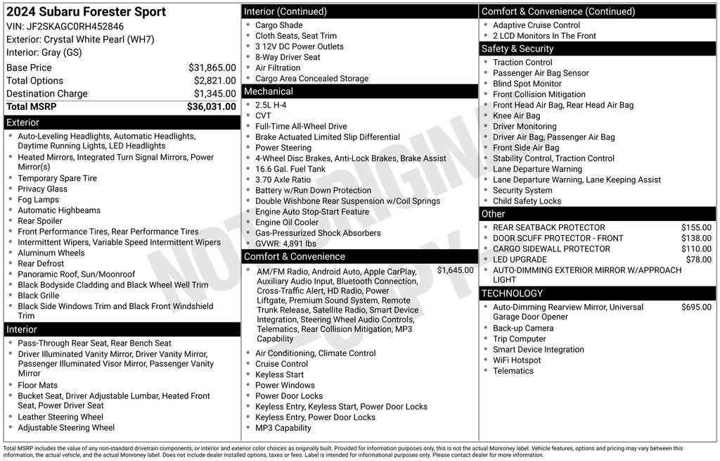 2024 Subaru Forester Sport