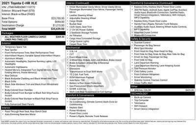 2021 Toyota C-HR XLE Alloy wheels