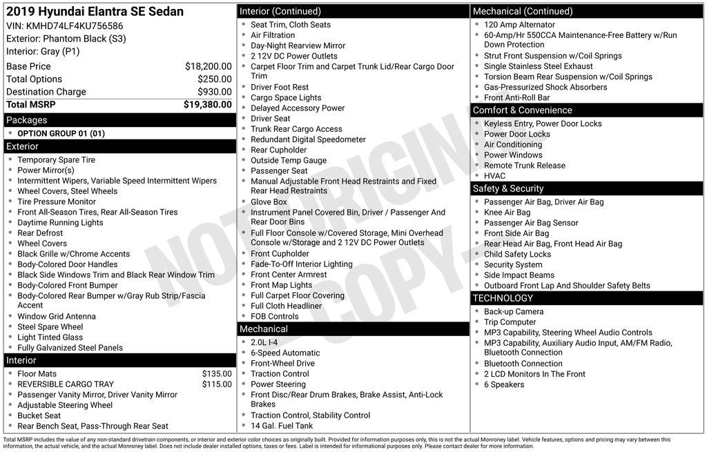 2019 Hyundai Elantra SE