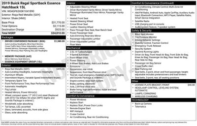 2019 Buick Regal Essence Driver Confidence Package I