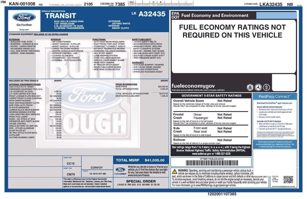 2020 Ford Transit-250 Base Cargo Van