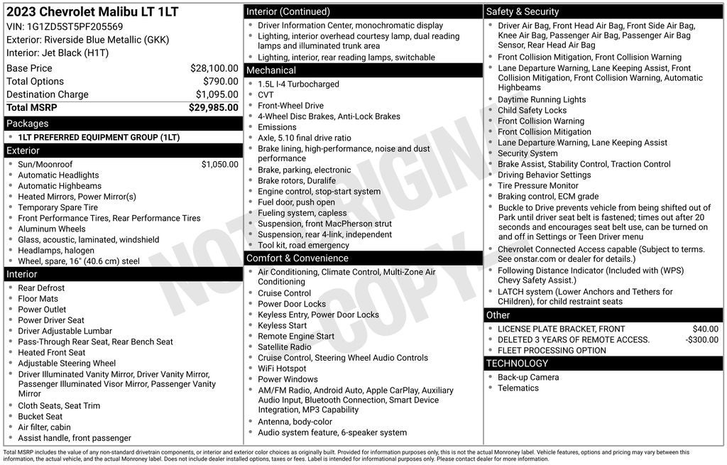 2023 Chevrolet Malibu LT 1LT