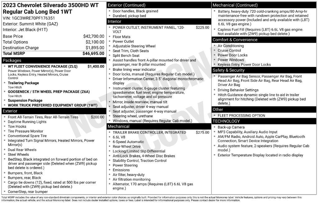 2023 Chevrolet Silverado 3500HD Work Truck