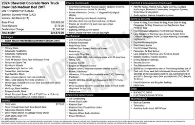 2024 Chevrolet Colorado Work Truck Crew Cab Navigation Rear Camera