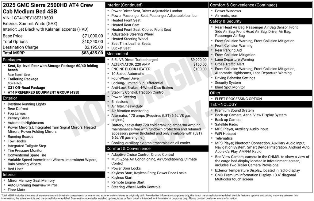 2025 GMC Sierra 2500HD AT4 Crew Cab 4x4 DuraMax Diesel