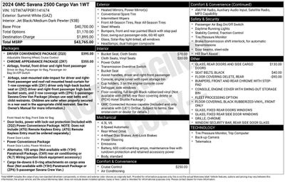 2024 GMC Savana 2500 Work Van Low Roor Cargo Van Rear Camera