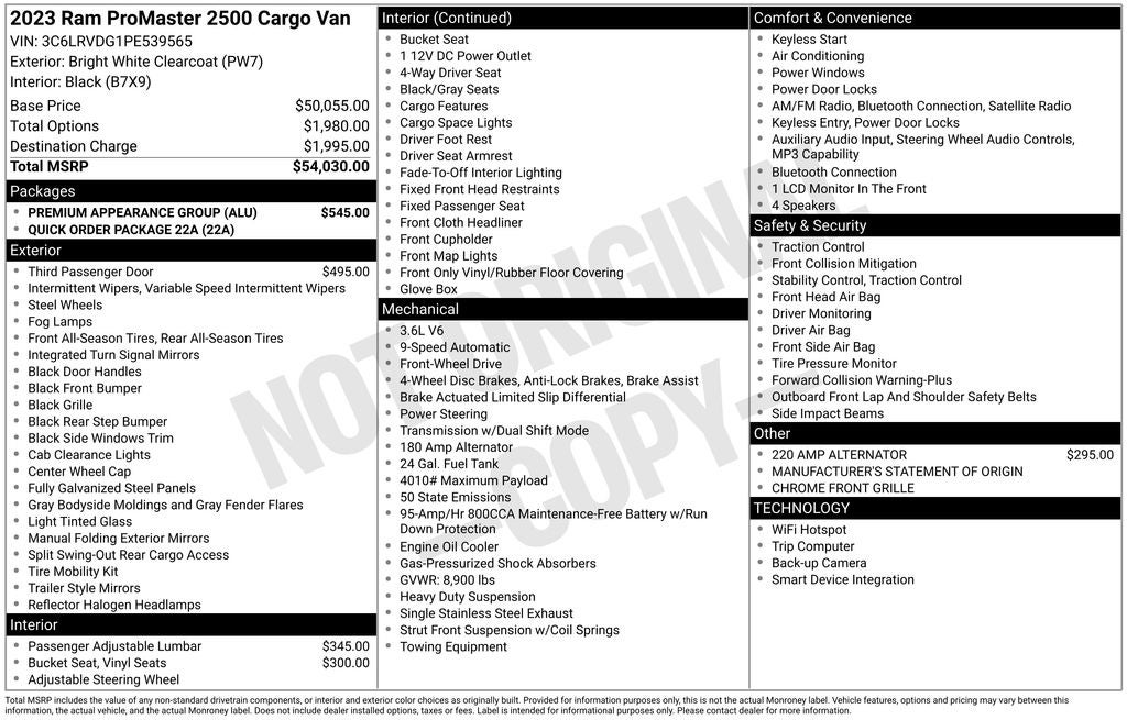 2023 RAM ProMaster 2500 High Roof
