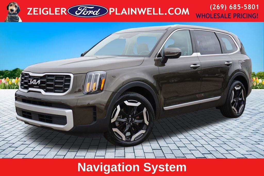 2025 Kia Telluride S V6 AWD Leather Power Moonroof Navigation Blis Blac