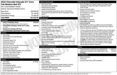 2022 Chevrolet Colorado 4WD Crew Cab Short Box Z71