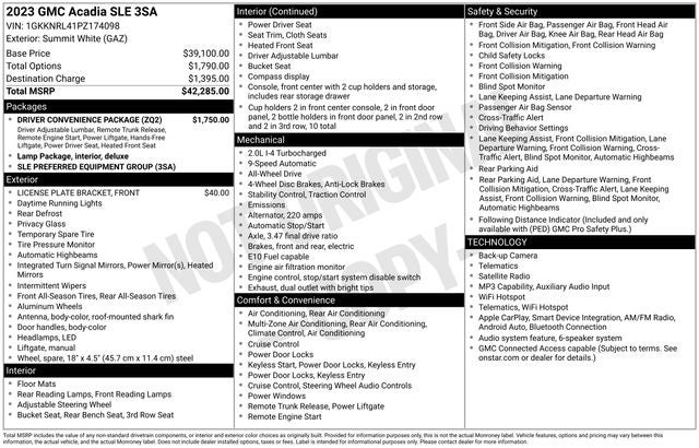 2023 GMC Acadia AWD SLE