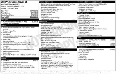 2022 Volkswagen Tiguan 2.0T SE