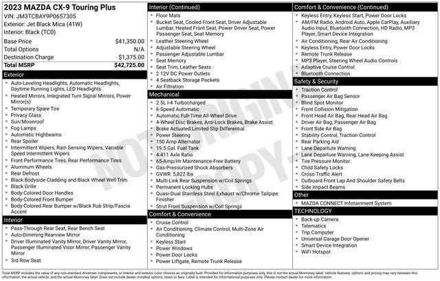 2023 Mazda Mazda CX-9 Touring Plus